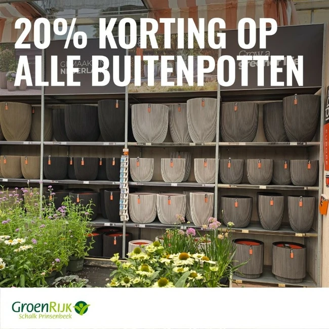 Alle buiten potten 20% korting