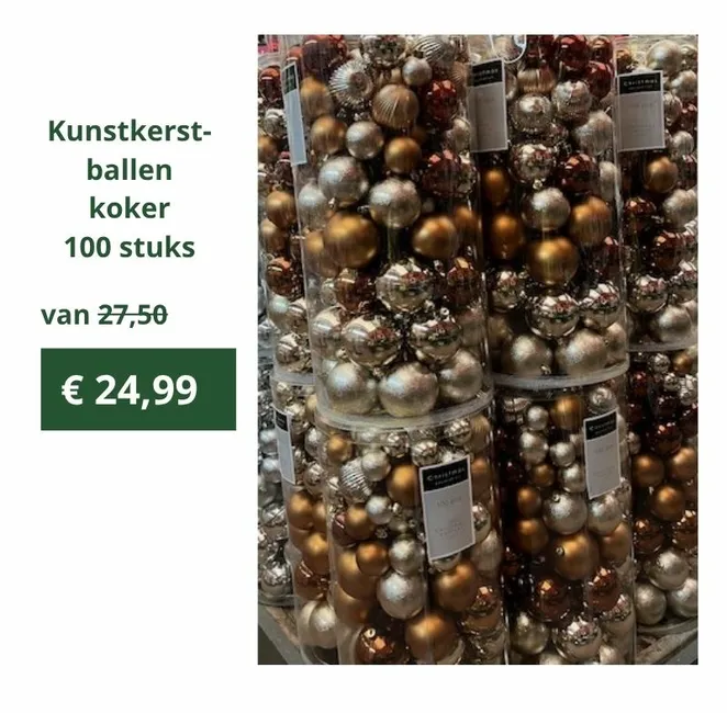 Kunstkerstballen 100 stuks in koker