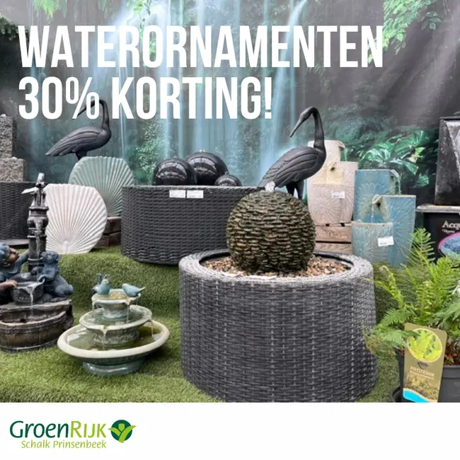 Waterornamenten 30% korting
