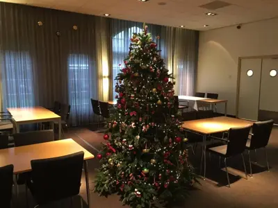 Kerstdecoratie bij De Rooi Pannen in Tilburg